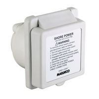 Marinco 16A Inlet Easy Lock Exp with Warning Label